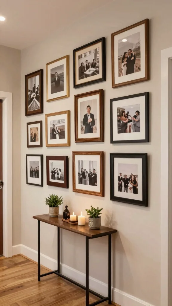 12 Upstairs Hallway Decor Ideas for a Styled Personal Upper Level - 1. Gallery Wall of Memories 1
