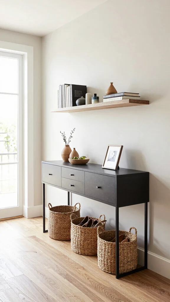 12 Upstairs Hallway Decor Ideas for a Styled Personal Upper Level - 3. Functional Storage Solutions 1