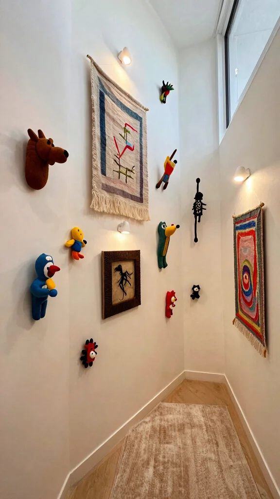 12 Upstairs Hallway Decor Ideas for a Styled Personal Upper Level - 8. Artistic Installations 1