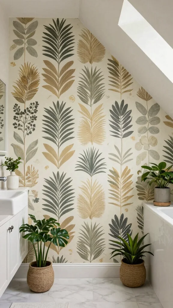 13 Attic Bathroom Ideas With Slanted Ceilings for a Unique Stylish Space - 13. Trendy Accent Walls 1