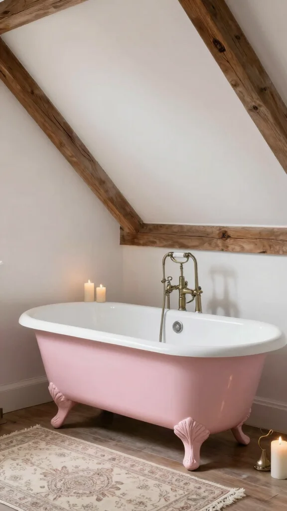 13 Attic Bathroom Ideas With Slanted Ceilings for a Unique Stylish Space - 5. Vintage Charm with Clawfoot Tub 1