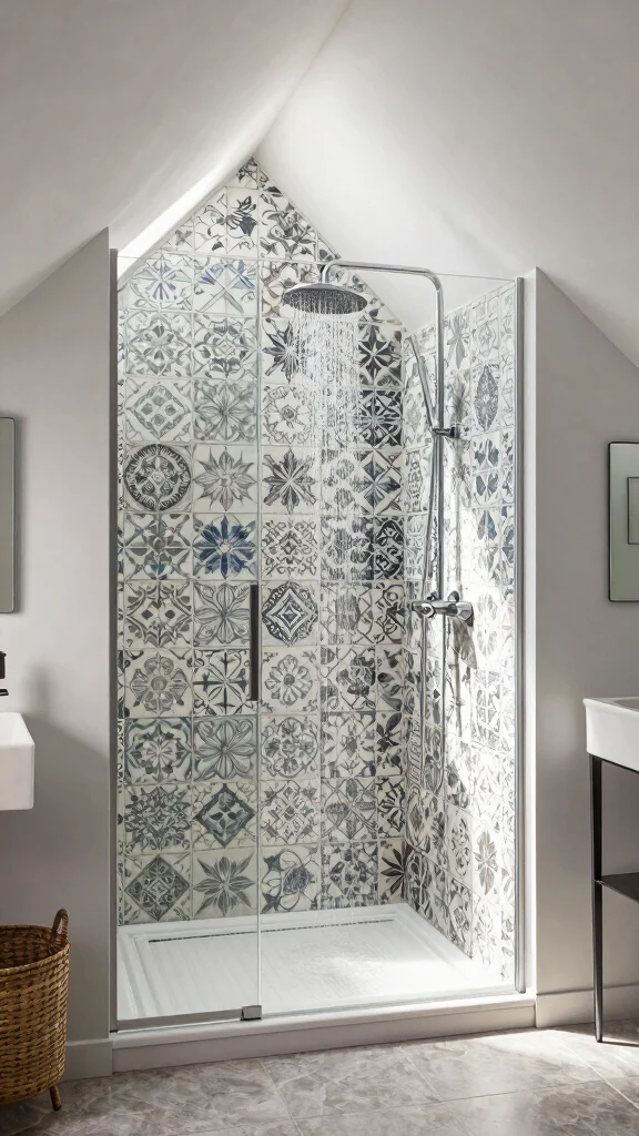 13 Attic Bathroom Ideas With Slanted Ceilings for a Unique Stylish Space - 8. Open Concept Shower 1