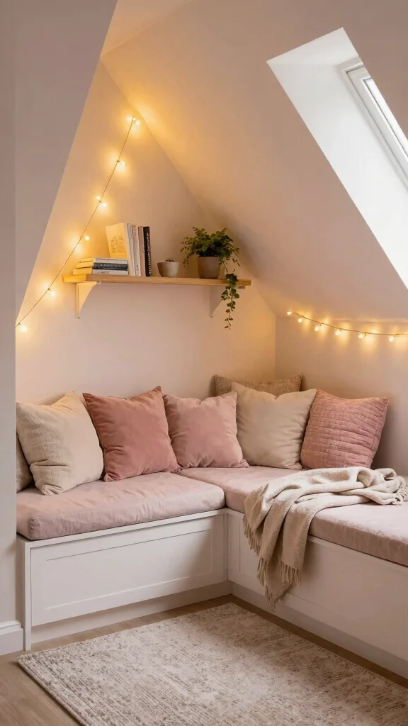 13 Attic Bedroom Ideas With Angled Ceilings for a Cozy Unique Space - 1. Cozy Nook with Built-In Seating 1