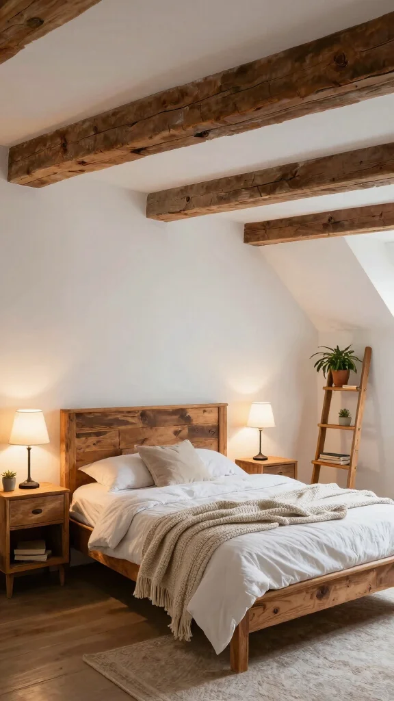 13 Attic Bedroom Ideas With Angled Ceilings for a Cozy Unique Space - 3. Rustic Charm with Reclaimed Wood 1