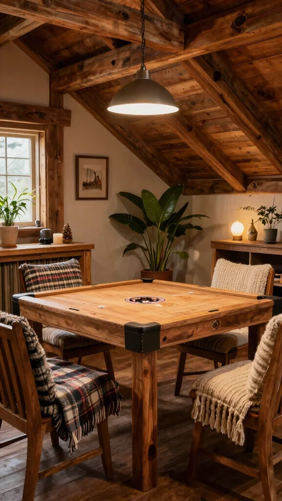 13 Attic Game Room Ideas for a Fun Dedicated Top-Floor Entertainment Space - 12. Rustic Themed Game Room 1