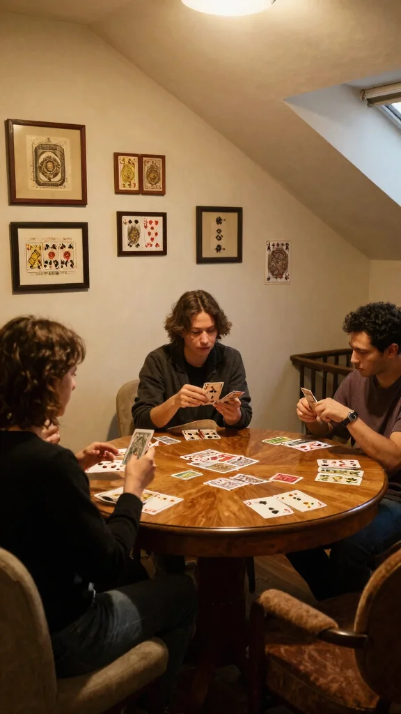 13 Attic Game Room Ideas for a Fun Dedicated Top-Floor Entertainment Space - 6. Vintage Card Game Retreat 1