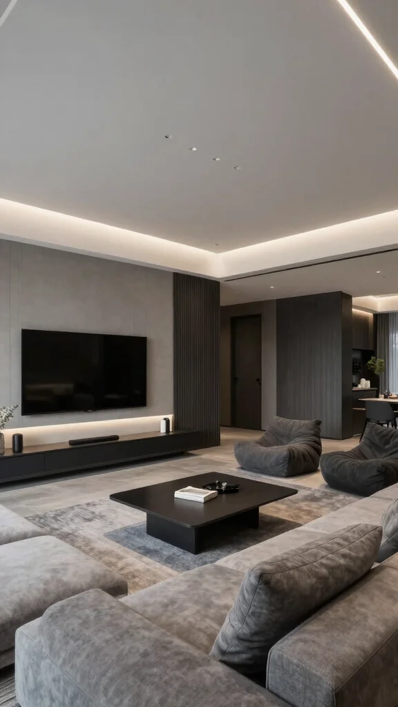 13 Attic Remodel Before and After Ideas for a Dramatic Transformation - 6. Modern Entertainment Lounge 1