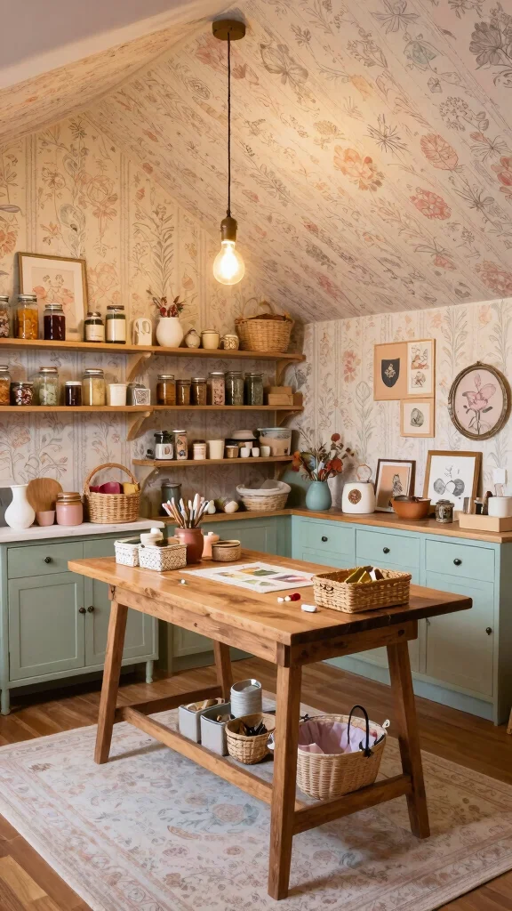 13 Attic Remodel Before and After Ideas for a Dramatic Transformation - 7. Vintage Craft Room 1