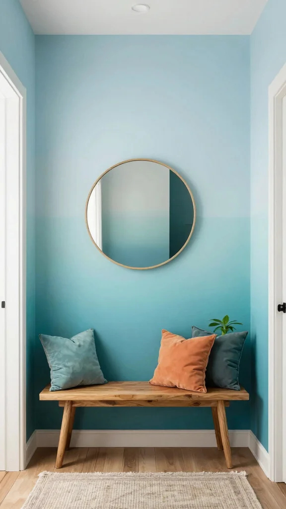 13 Entryway Accent Wall Ideas for Color, Texture, and Drama - 5. Ombre Effect 1