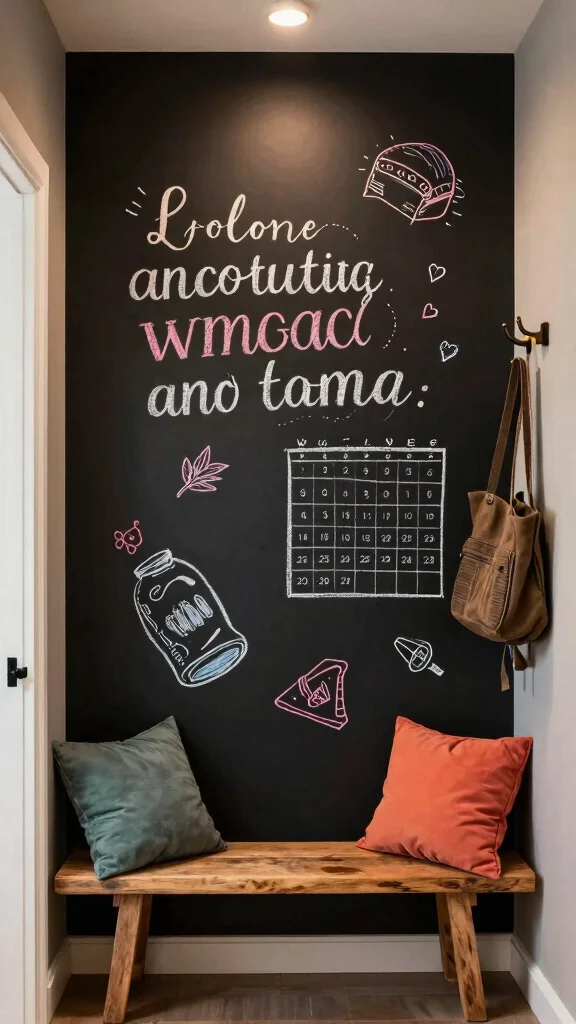 13 Entryway Accent Wall Ideas for Color, Texture, and Drama - 6. Chalkboard Paint 1