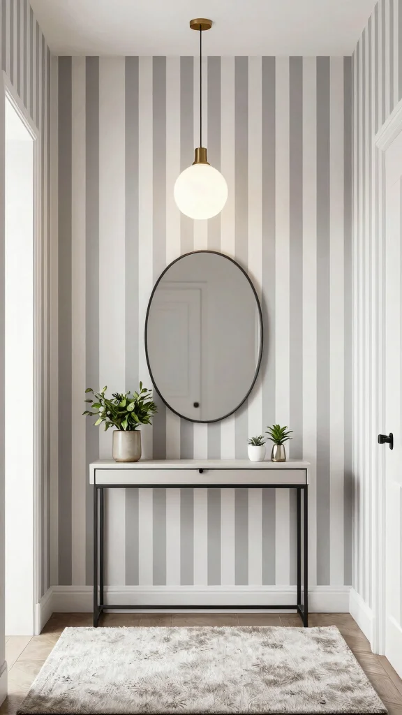 13 Entryway Accent Wall Ideas for Color, Texture, and Drama - 9. Classic Stripes 1