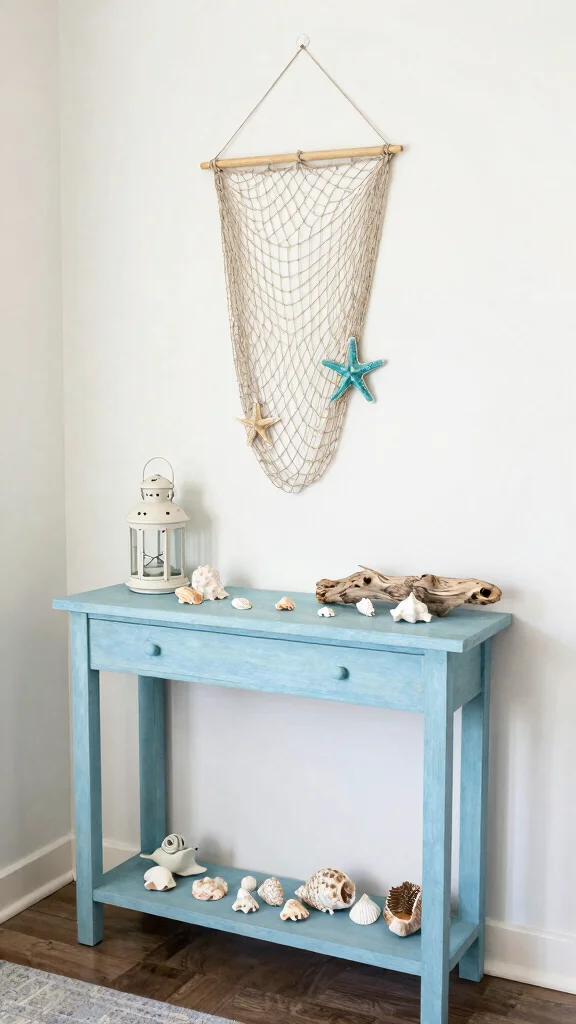 13 Entryway Console Table Ideas for a Stylish Welcoming Display - 11. Themed Decor 1