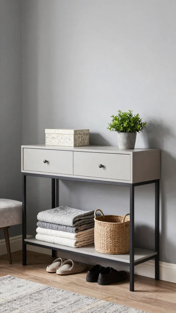 13 Entryway Console Table Ideas for a Stylish Welcoming Display - 3. Functional Style 1