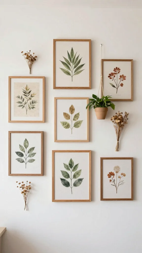 13 Entryway Gallery Wall Ideas for a Personal Curated Wall Display - 5. Nature-Inspired Displays 1