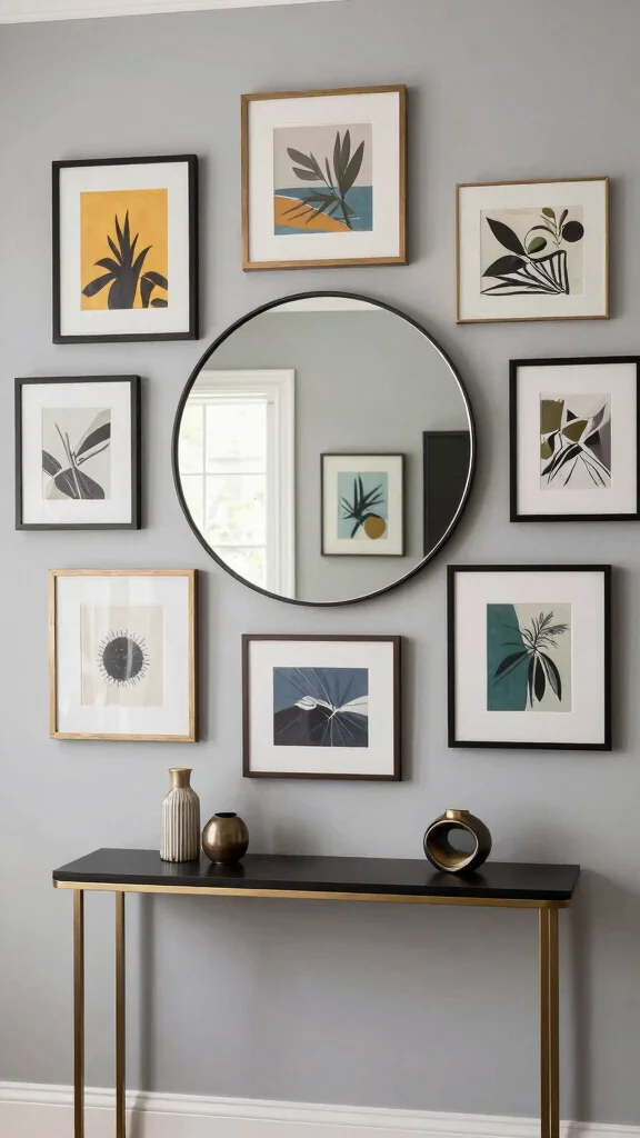 13 Entryway Gallery Wall Ideas for a Personal Curated Wall Display - 6. Statement Mirrors 1
