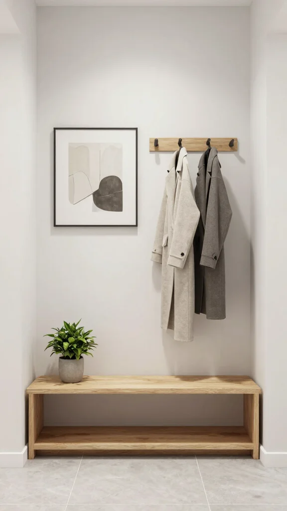 13 Entryway Living Room Combo Ideas for a Cohesive Open-Plan Space - 1. Minimalist Landing Zone 1