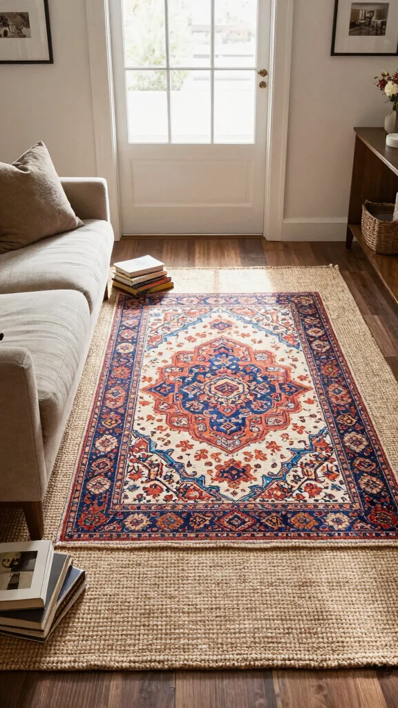 13 Entryway Living Room Combo Ideas for a Cohesive Open-Plan Space - 2. Cozy Rug Layering 1