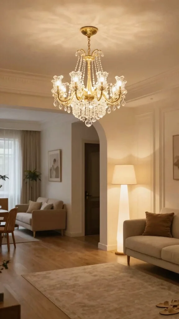 13 Entryway Living Room Combo Ideas for a Cohesive Open-Plan Space - 4. Statement Lighting 1