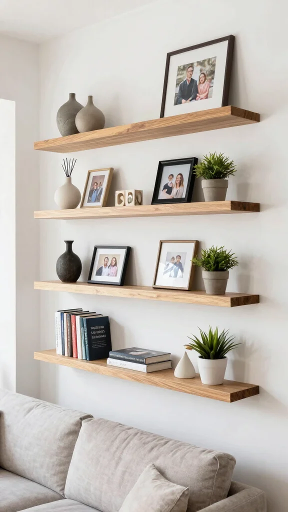 13 Entryway Living Room Combo Ideas for a Cohesive Open-Plan Space - 5. Open Shelving for Display 1