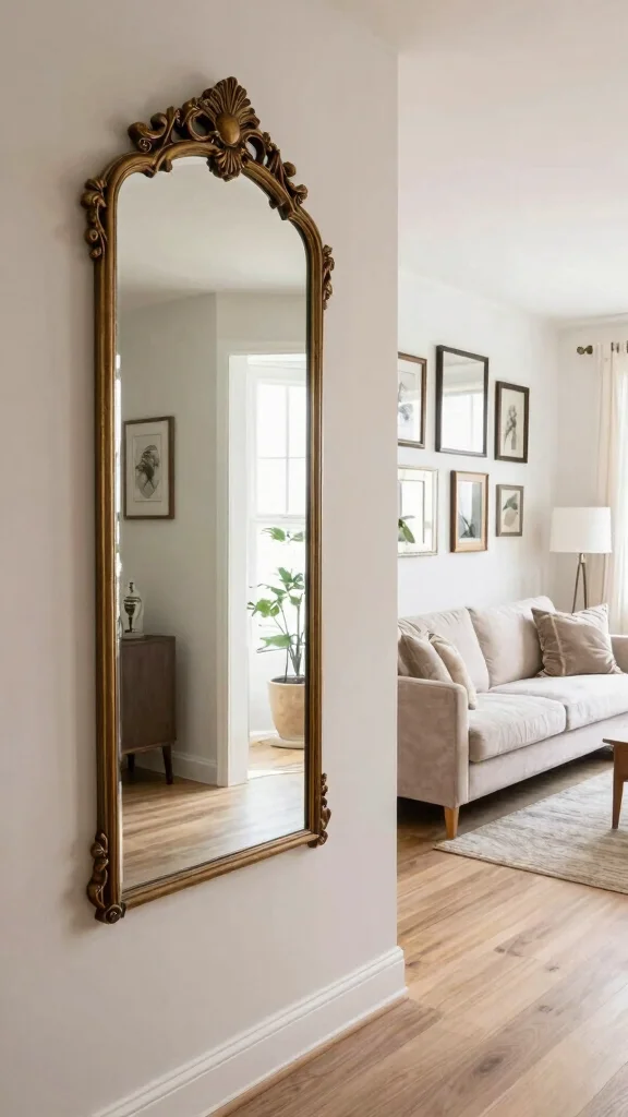 13 Entryway Living Room Combo Ideas for a Cohesive Open-Plan Space - 8. Creative Use of Mirrors 1