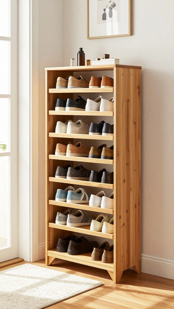 13 Entryway Shoe Storage Ideas for a Tidy Organized Entrance - 2. Vertical Shoe Organizer 1