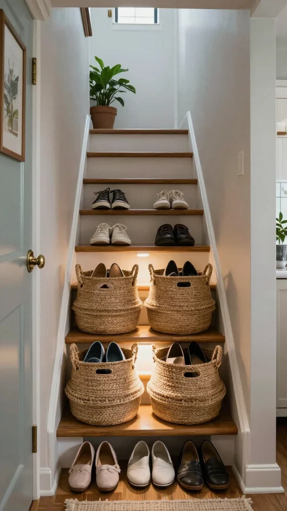 13 Entryway Shoe Storage Ideas for a Tidy Organized Entrance - 8. Shoe Storage Under the Stairs 1