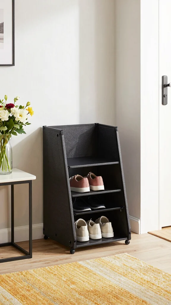 13 Entryway Shoe Storage Ideas for a Tidy Organized Entrance - 9. Foldable Shoe Storage Solutions 1