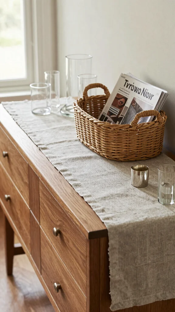 13 Entryway Table Decor Ideas for a Curated Beautiful First Impression - 2. Layered Textures 1