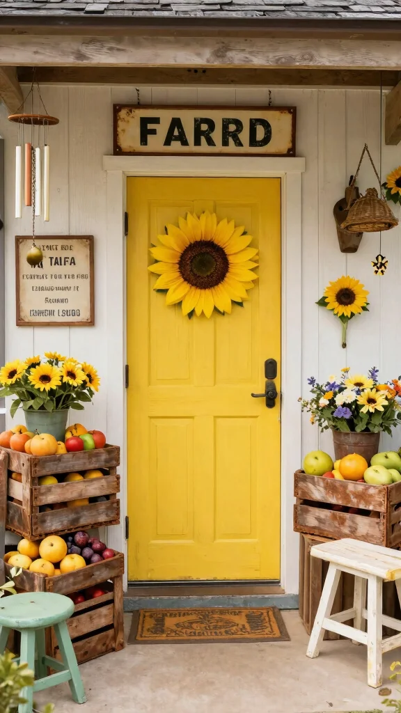 13 Front Entrance Entryway Exterior Ideas for a Stunning Curb Appeal - 12. Vintage Farm Stand Charm 1