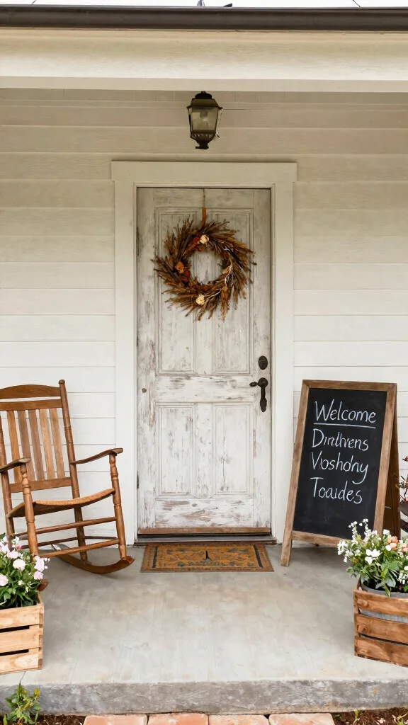 13 Front Entrance Entryway Exterior Ideas for a Stunning Curb Appeal - 3. Rustic Farmhouse Vibes 1