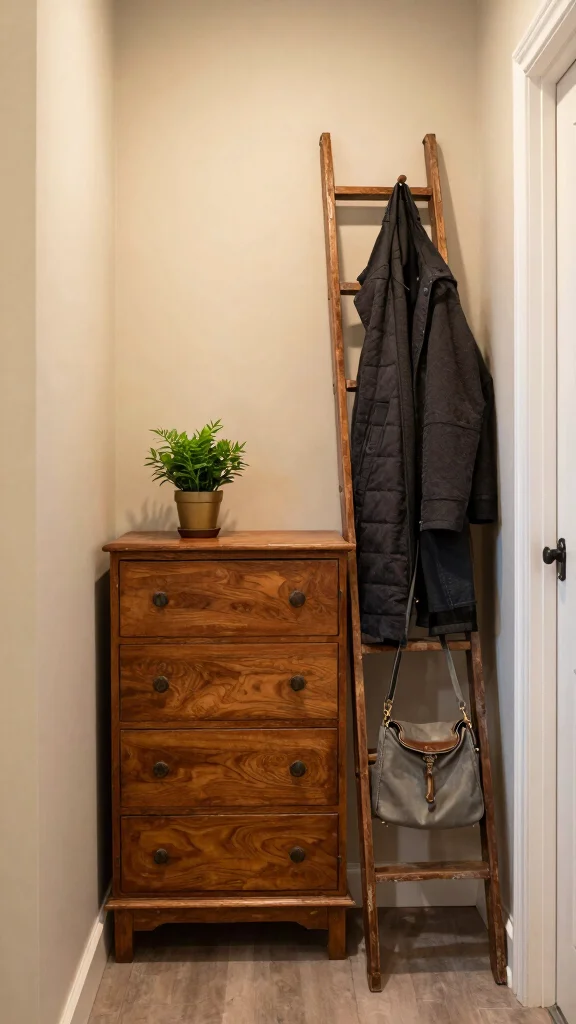 13 Hallway Coat and Shoe Storage Ideas for a Clutter-Free Entrance - 11. Repurposed Furniture 1