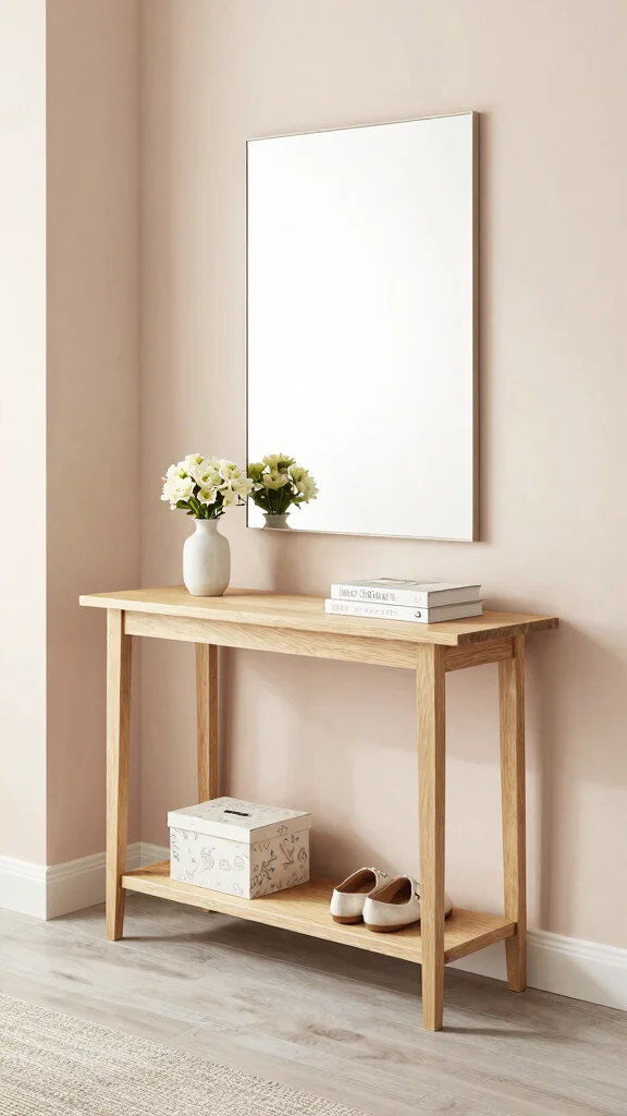 13 Hallway Coat and Shoe Storage Ideas for a Clutter-Free Entrance - 7. Slim Console Table 1