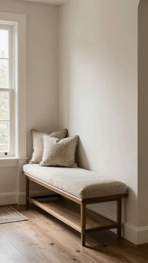 13 Hallway Entrance Interior Design Ideas for a Stylish First Impression - 11. Functional Benches for Style and Utility 1