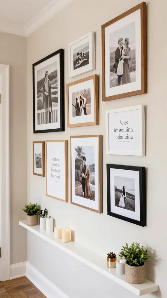 13 Hallway Entrance Interior Design Ideas for a Stylish First Impression - 5. Gallery Wall of Memories 1