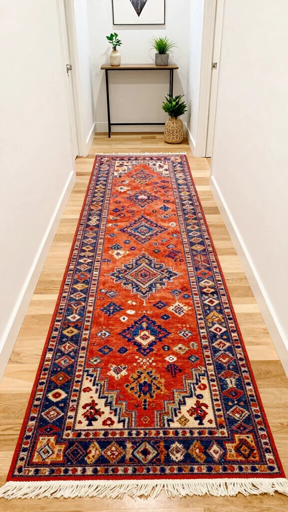 13 Hallway Entrance Interior Design Ideas for a Stylish First Impression - 6. Decorative Rugs to Define the Space 1