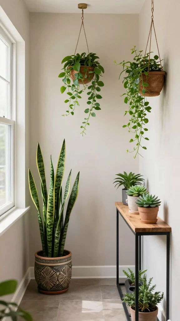 13 Hallway Entrance Interior Design Ideas for a Stylish First Impression - 7. Use of Greenery for Freshness 1