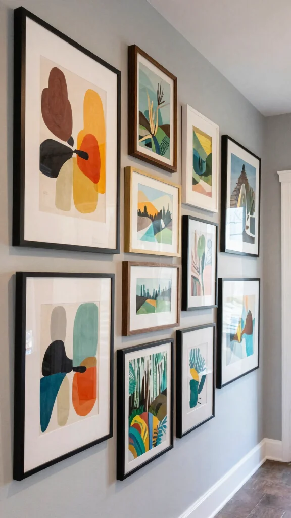 13 Hallway Entrance Interior Design Ideas for a Stylish First Impression - 8. Artwork Displays for Personality 1