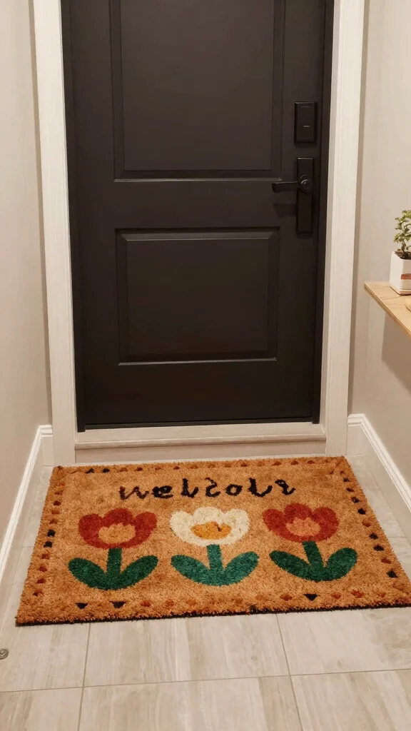 13 Hallway Entrance Interior Design Ideas for a Stylish First Impression - 9. Personalized Welcome Mats 1
