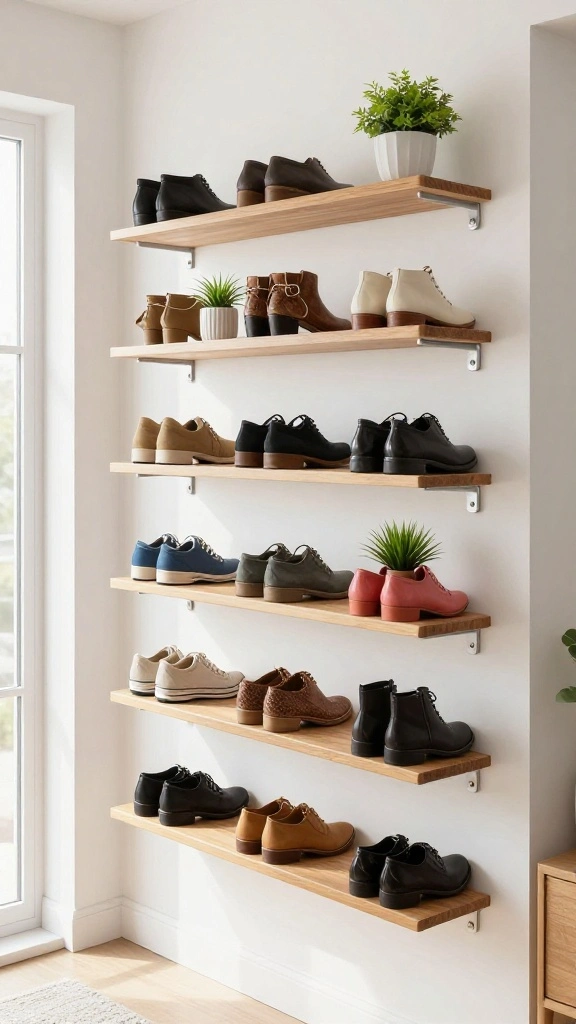 13 Hallway Shoe Storage Ideas for a Tidy Organized Entrance - 2. Vertical Shoe Storage 1