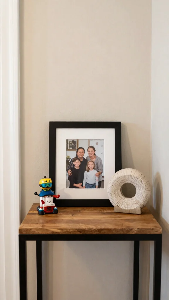 13 Hallway Table Decor Ideas for a Curated Beautiful Entrance - 11. Personal Touches 1