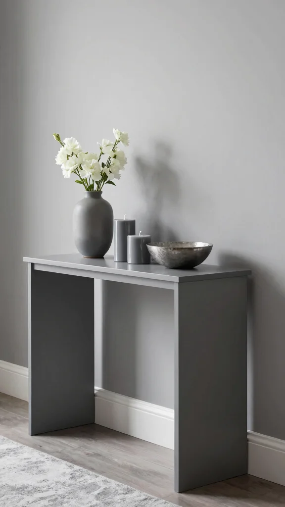 13 Hallway Table Decor Ideas for a Curated Beautiful Entrance - 2. Monochromatic Magic 1
