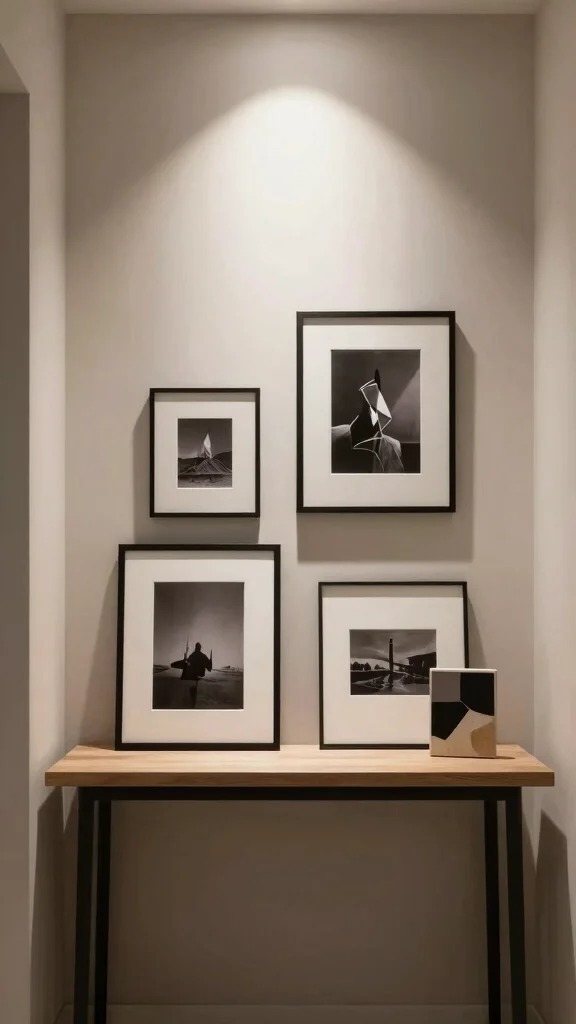 13 Hallway Table Decor Ideas for a Curated Beautiful Entrance - 3. A Gallery of Art 1