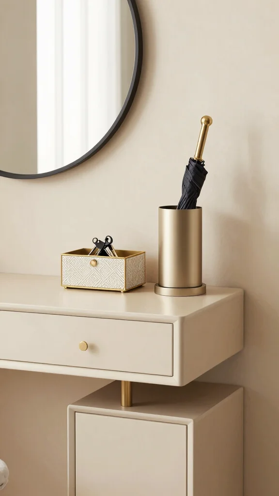13 Hallway Table Decor Ideas for a Curated Beautiful Entrance - 4. Utilitarian Chic 1