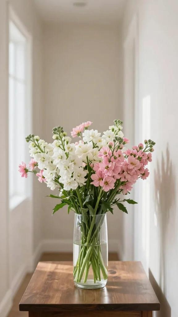 13 Hallway Table Decor Ideas for a Curated Beautiful Entrance - 6. Fresh Flower Arrangements 1