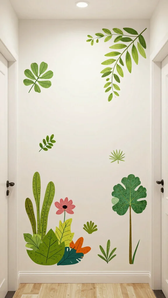 13 Hallway Wall Decor Ideas for a Curated Beautiful Entrance Display - 10. Eco-Friendly Wall Decals 1
