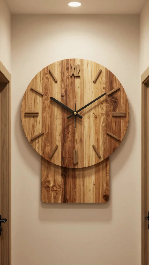 13 Hallway Wall Decor Ideas for a Curated Beautiful Entrance Display - 13. Sustainable Wall Clock 1