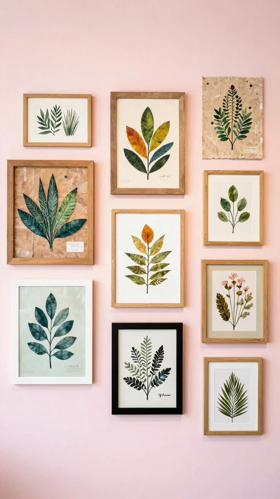 13 Hallway Wall Decor Ideas for a Curated Beautiful Entrance Display - 5. Eco-Conscious Gallery Wall 1