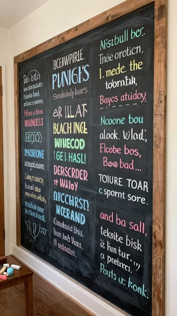 13 Hallway Wall Decor Ideas for a Curated Beautiful Entrance Display - 9. Chalkboard Wall Art 1