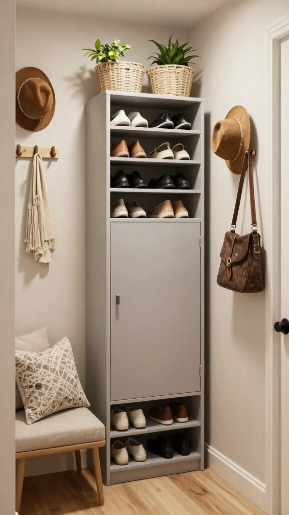 13 Small Entryway Ideas That Make a Tight Space Feel Stylish - 1. Clever Shoe Storage Solutions 1
