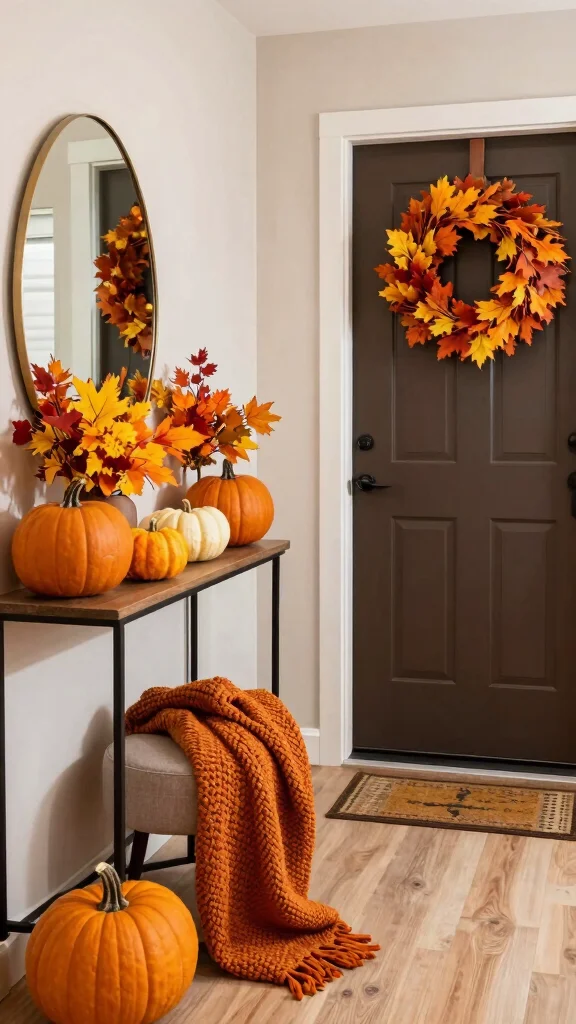 13 Small Entryway Ideas That Make a Tight Space Feel Stylish - 12. Seasonal Decor Switching 1
